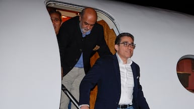 Siamak Namazi arrives in the US in 2023 after he was freed by Iran. AFP
