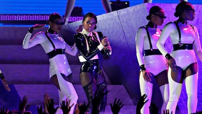 Monae sang and played the guitar during her show. Reuters