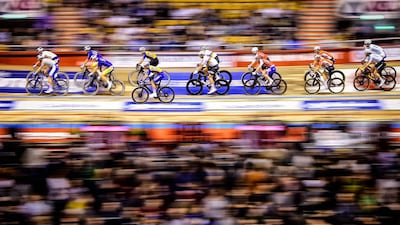 Action from the Gent Six Day race at the Kuipke cycling arena in Belgium, on Sunday, November 17. AFP