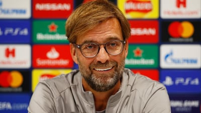 Liverpool manager Jurgen Klopp talks to the media during the press conference for the Uefa Champions League match against Red Bull Salzburg. Reuters