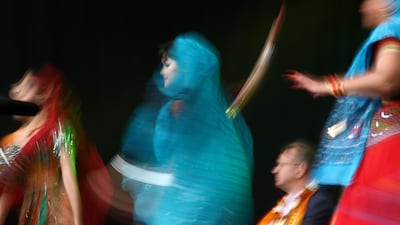 Performers dance on the main stage during the 18th Auckland Diwali Festival on October 12, 2019 in Auckland, New Zealand. The Auckland Diwali Festival is one of Auckland's biggest and most colourful cultural festivals in New Zealand, celebrating traditional and contemporary Indian culture. Photo by Phil Walter / Getty Images