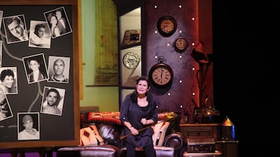 Carrie Fisher performs her autobiographical one-woman show Wishful Drinking which became a big hit on Broadway. Michael Roman / Getty Images