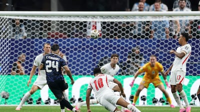 Argentina's Enzo Fernandez makes it 1-1. Reuters