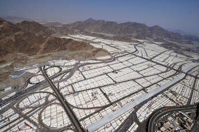 Tens of thousands of tents hosting pilgrims near the holy city of Mecca, in 2013. AFP