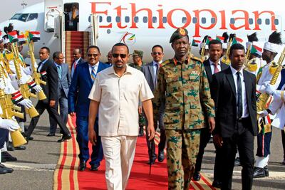 Ethiopia's Prime Minister Abiy Ahmed arrives at Khartoum international airport on June 7, 2019 on a mission to mediate between Sudan's ruling generals and civilian leaders. AFP