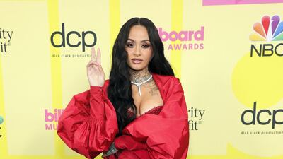 Kehlani poses backstage for the 2021 Billboard Music Awards, broadcast at Microsoft Theatre in Los Angeles, California. Getty