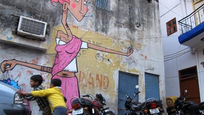 Photos of some of the 30 murals in New Delhi’s artsy neighbourhood of Shahpur Jat, thanks to the capital’s first Street Art Delhi festival. For a story by Aarti Betigeri. Feb. 2014 CREDIT: Aarti Betigeri