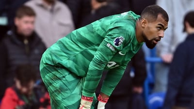 CHELSEA RATINGS: Solid early save from Mbeumo eased early nerves after last week’s blunder. No chance with first goal goal. Brilliant last-minute save to deny Yarmolyuk but left embarrassed in injury-time after going up for corner only for Brentford to counter and make it 2-0. AFP