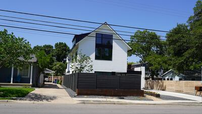 A new house in a leafy neighbourhood of Austin.