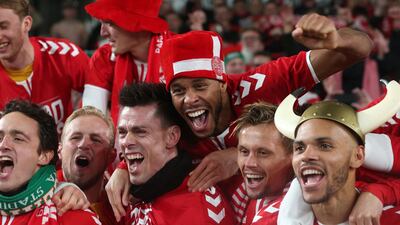 Denmark's players celebrate. AFP