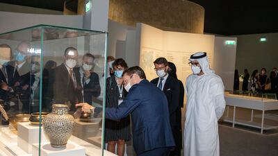Mohamed Khalifa Al Mubarak, chairman of the Department of Culture and Tourism – Abu Dhabi, inaugurated the Dragon and Phoenix exhibition at Louvre Abu Dhabi. Photo: Louvre Abu Dhabi