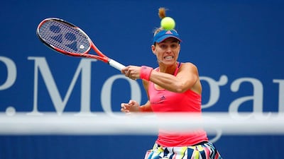 Angelique Kerber of Germany hits a return against Karolina Pliskova of Czech Republic. Kena Betancur / AFP
