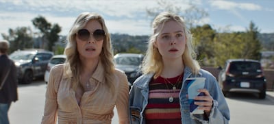 Michelle Pfeiffer as Shayanne Millet, left, and Elle Fanning as Margo Millet in Margo's Got Money Problems. Photo: Apple TV