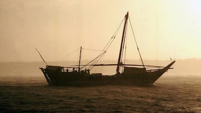 Sunset aboard a dhow.