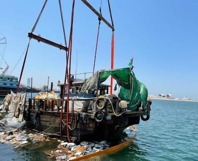 Maritime police officers answered a distress call from the boat's captain. Courtesy: Dubai Police