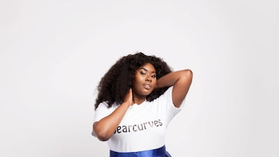DearCurves T-shirt made from 100 per cent cotton, worn with Mona circle skirt