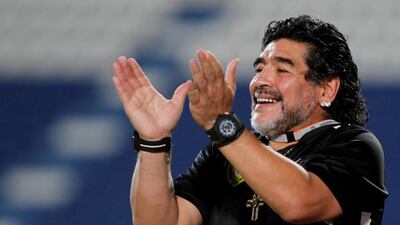 Diego Maradona will return to management in the UAE next season in Fujairah. Mohammed Dabbous / Reuters