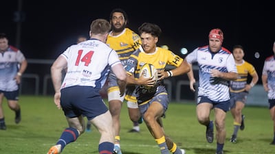 Action from Dubai Hurricanes against Jebel Ali Dragons.