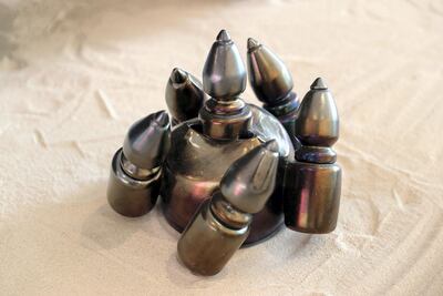 For Abu Dhabi Art, Monira Al Qadiri cast her trademark drill-bit sculptures in Murano glass. Pawan Singh / The National