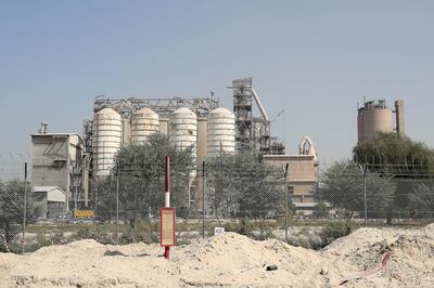 View of the National Cement Factory in Al Quoz Industrial Area in Dubai. Pawan Singh / The National