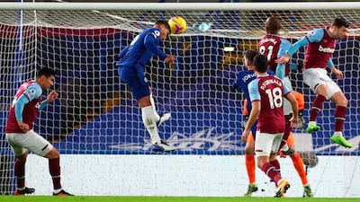 Thiago Silva scores Chelsea's opening goal against West Ham. EPA