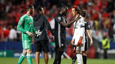 Despite a costly error against Manchester United, Benfica’s Mile Svilar - consoled by fellow Belgian Romelu Lukaku - has a bright future ahead of him. Carl Recine / Reuters