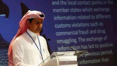 Khalid Al Araj makes a point at the annual meeting.