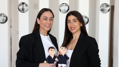 Zeina Balaa, left, and Rima Semaan are the creators behind Zein, a doll designed to encourage thoughtfulness and compassion. Chris Whiteoak / The National
