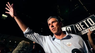 Texas Democrat gubernatorial candidate Beto O'Rourke speaks at a primary election gathering in Fort Worth, Texas. AP