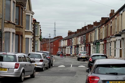 Houses for sell in Webster Road, Liverpool, UK. Alamy