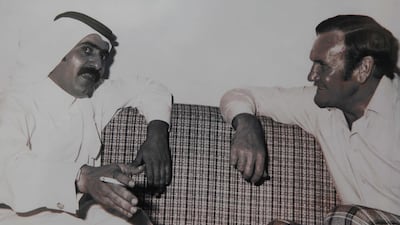 Don Revie with Sheikh Mana Bin Khalifa Al Maktoum.