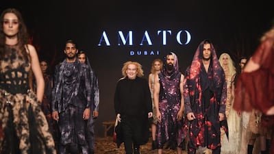 Furne One during the Amato show at the Fashion Forward Fall/Winter 2016 show held at the d3 in Dubai earlier this year. Courtesy Stuart C Wilson/Getty Images