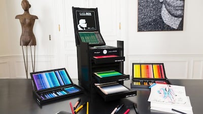 Karl Lagerfeld partners with Faber-Castell with this limited-edition collection of drawing tools. Courtesy of Karl Lagerfel
