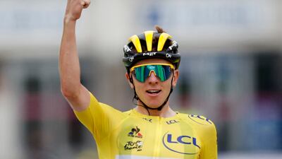 UAE Team Emirates rider Tadej Pogacar won stage 18 of the Tour de France on Thursday.