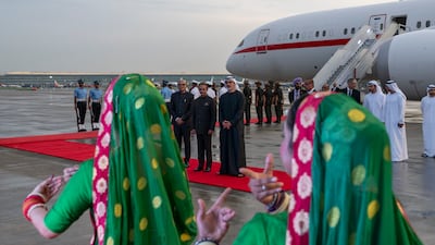 Sheikh Khaled leading the UAE delegation on behalf of President Sheikh Mohamed. Photo: Abu Dhabi Media Office