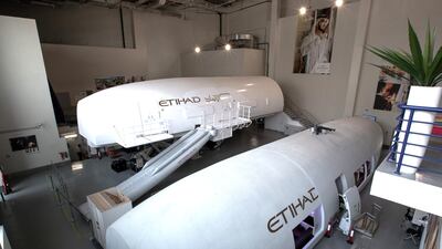 New recruits at the Etihad Aviation Training Centre at Khalifa City in Abu Dhabi. Victor Besa / The National
