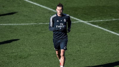 Gareth Bale takes part in a training session ahead of Real Madrid's La Liga clash with Eibar on Saturday. EPA