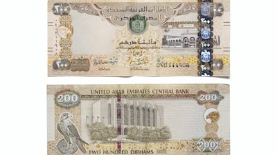 The Dh200 banknote. Antonie Robertson / The National