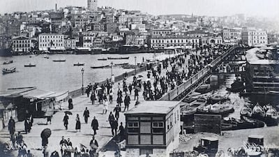 Galata Bridge in 1912, in a photo taken by Sébah & Joaillier. Courtesy Ömer M. Koç