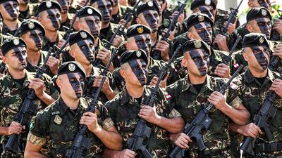 Lebanese police members during a military parade in 2016. The death of Hassan Dika in police custody needs to be investigated, human rights groups have said. AFP