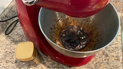 Step 2: Start whisking the thick coffee mixture.
