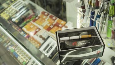 Electronic cigarettes – e-cigarettes – for sale in Dubai, despite being banned by the Government. Antonie Robertson / The National
