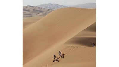 Competitors run down a sand dune during last year's Abu Dhabi Adventure Challenge.