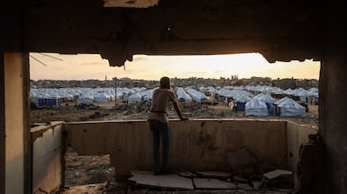 A displacement camp in Nuseirat, Gaza. AFP