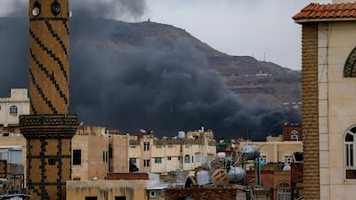 Smoke on the horizon in Sanaa. The Israeli military said on Tuesday that it had attacked Houthi targets in Yemen in response to a missile attack on Ben Gurion Airport on Sunday. AFP