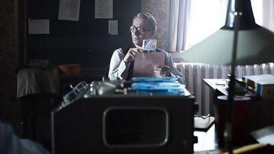 Gary Oldman as George Smiley in the spy thriller Tinker, Tailor, Soldier, Spy.