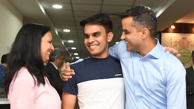 Saatvik Sharma of Gems Modern Academy after receiving his International Baccalaureate results. Photo: Gems