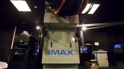 The large Imax projector of the Meydan Imax Theatre, above. Razan Alzayani / The National