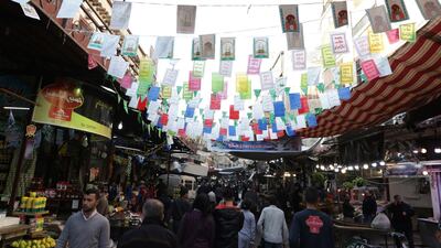 Syrians are shopping for vegetables and fruits in one of the markets of Damascus, Syria. EPA