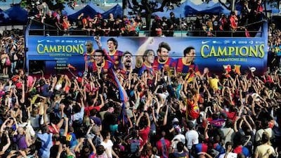 Barcelona are the only European club to have played continental football every season since 1955 and are one of three clubs to have never been relegated from the Spanish Primera Liga. Josep Lago / AFP